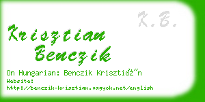 krisztian benczik business card